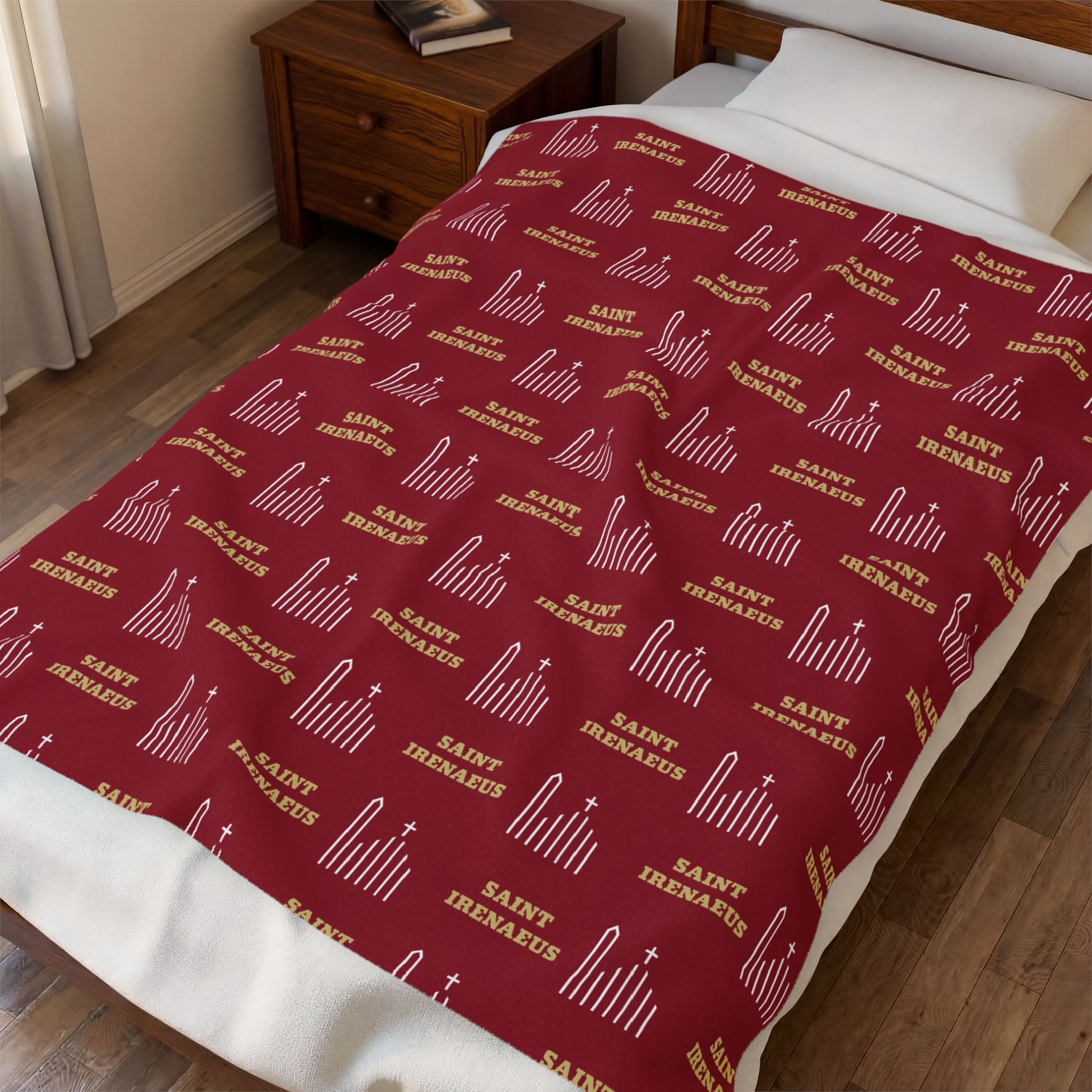 St Irenaeus Catholic Church Cypress Pattern Soft Plush Throw Blanket - Image 3
