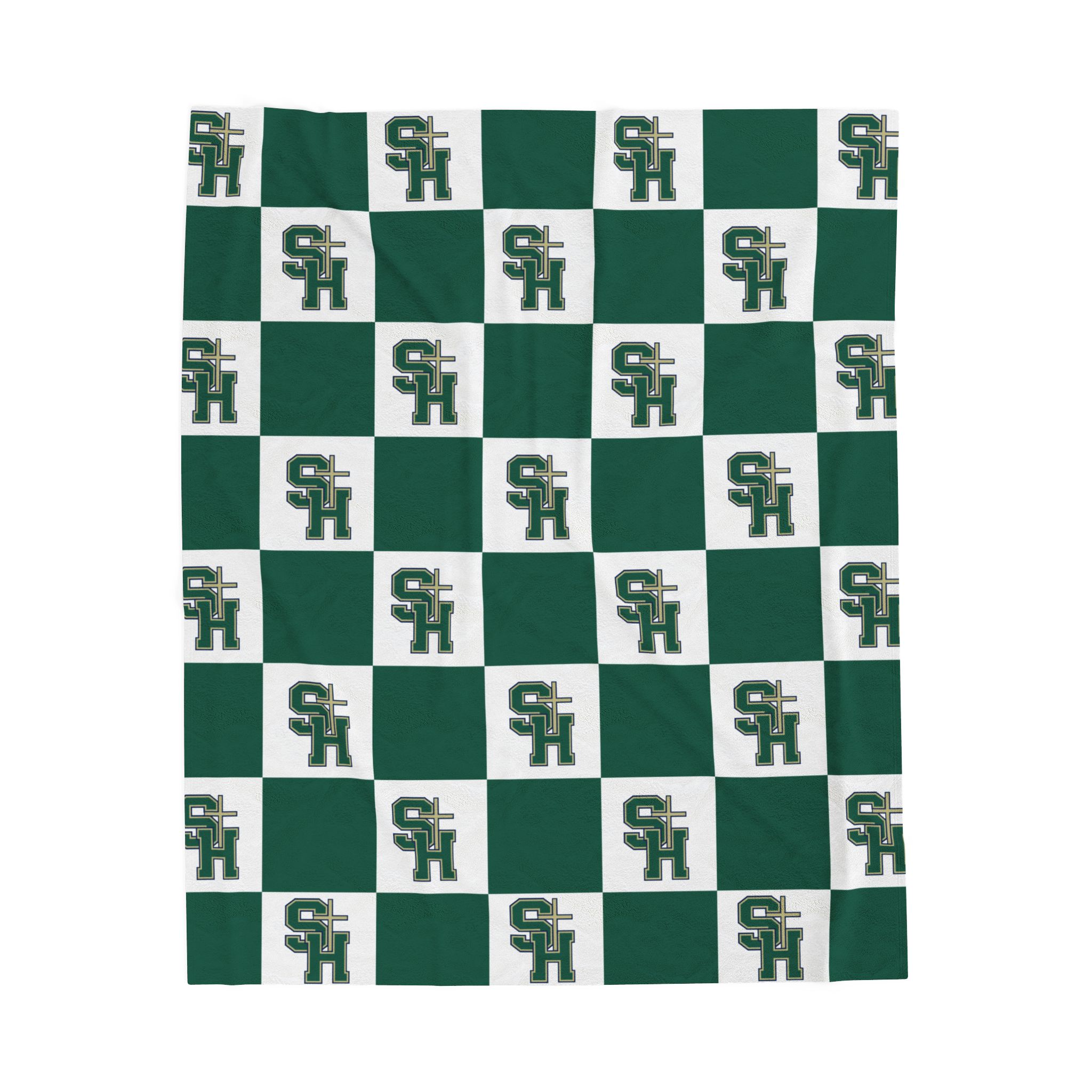 Hedwig School Monogram Checkered Plush Soft Blanket