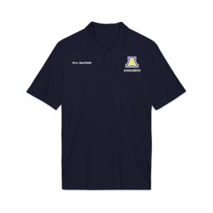 Anaheim High - Personalized Name Block A Logo 1Line Unisex Sport-Tek® PosiCharge® Competitor™ Polo Shirt (Embroidery)
