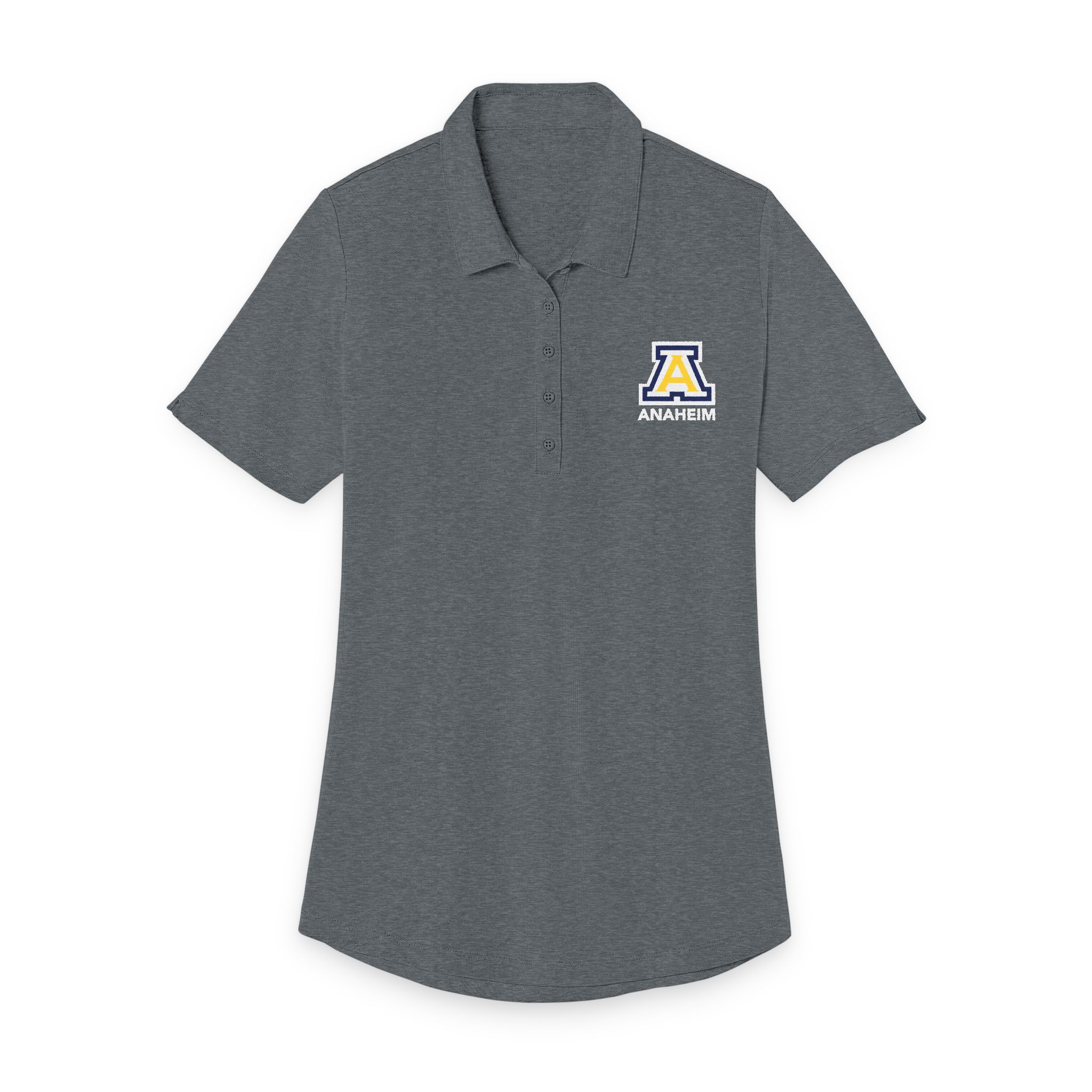 Anaheim High - Block A Logo 1Line Anaheim Women's Fine Pique Blend Polo Shirt (DTF) - Image 4