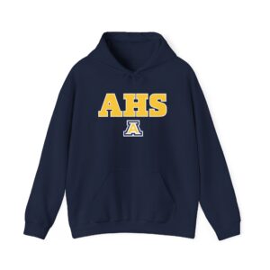 Anaheim High - AHS Filled Font and Block A Logo Unisex Gildan Heavy Blend™ Hoodie Sweatshirt