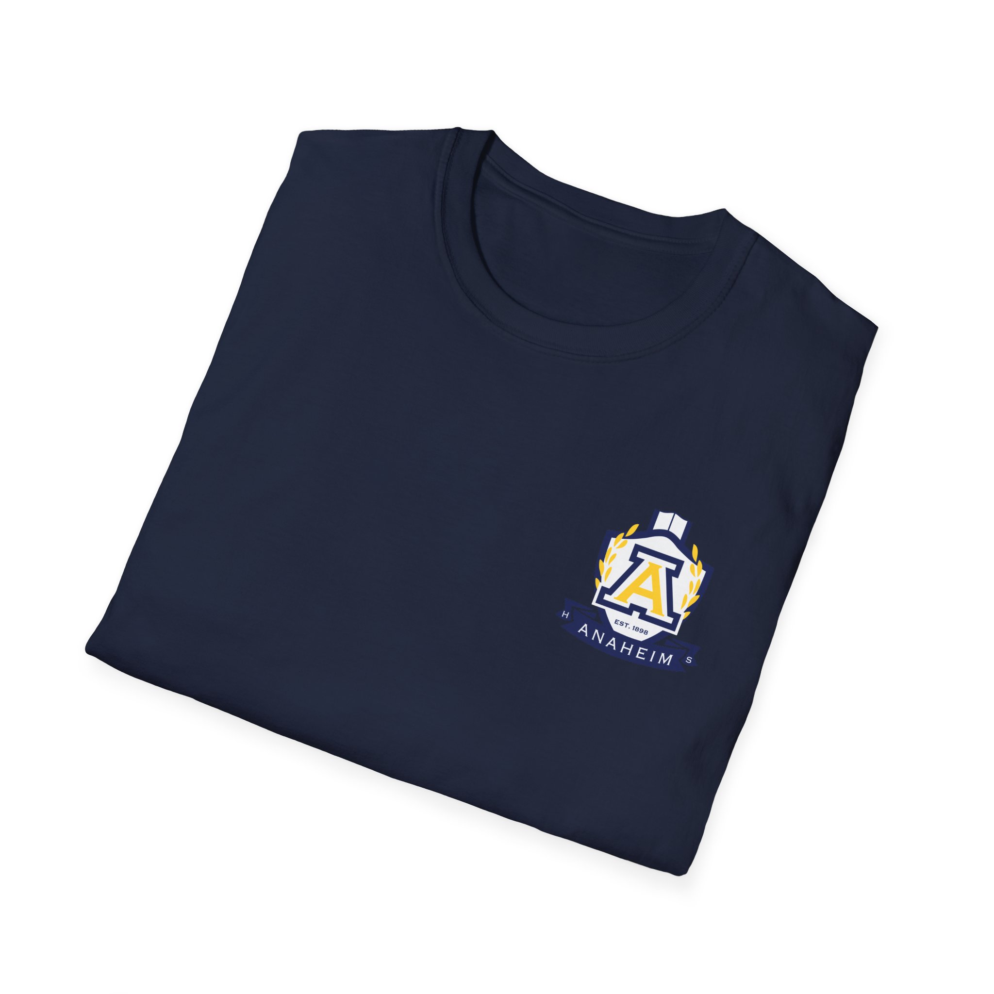 Anaheim High - Seal-Crest Logo Whos Got it Better Than Us? Nobody! Gildan Unisex Softstyle Front & Back T-Shirt - Image 5