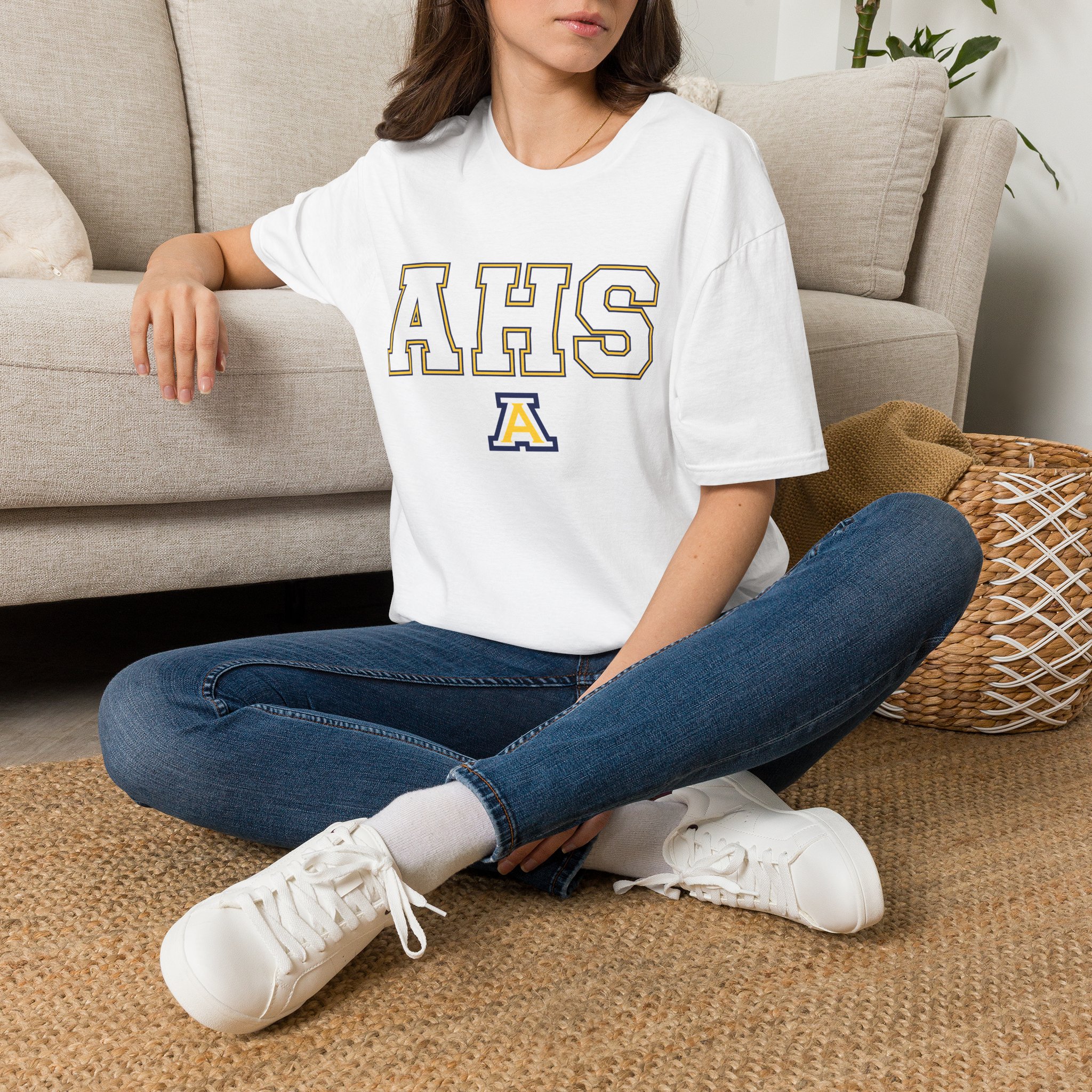 Anaheim High - AHS Outline Gildan Unisex Softstyle T-Shirt - Image 6