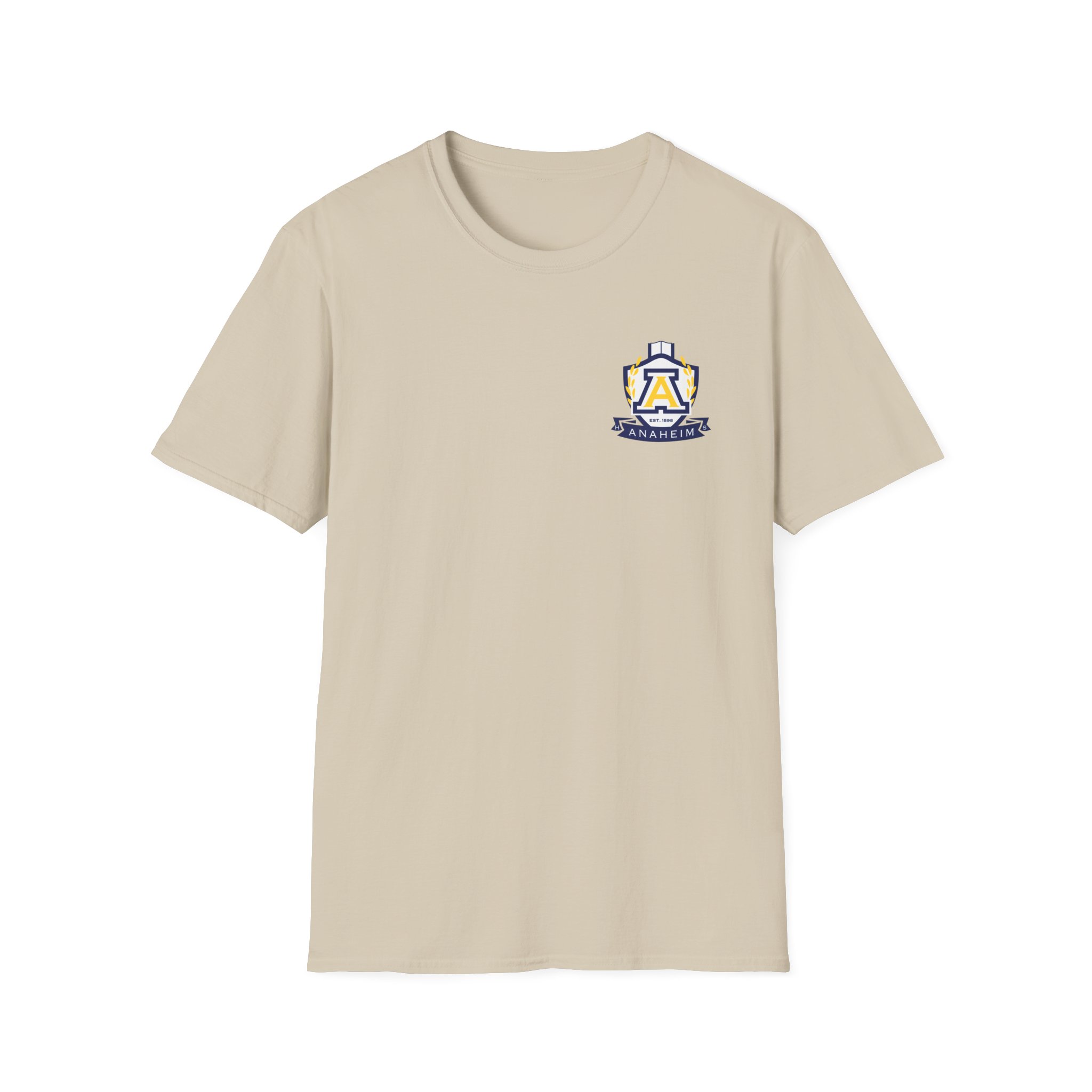 Anaheim High - Seal-Crest Logo Whos Got it Better Than Us? Nobody! Gildan Unisex Softstyle Front & Back T-Shirt - Image 10
