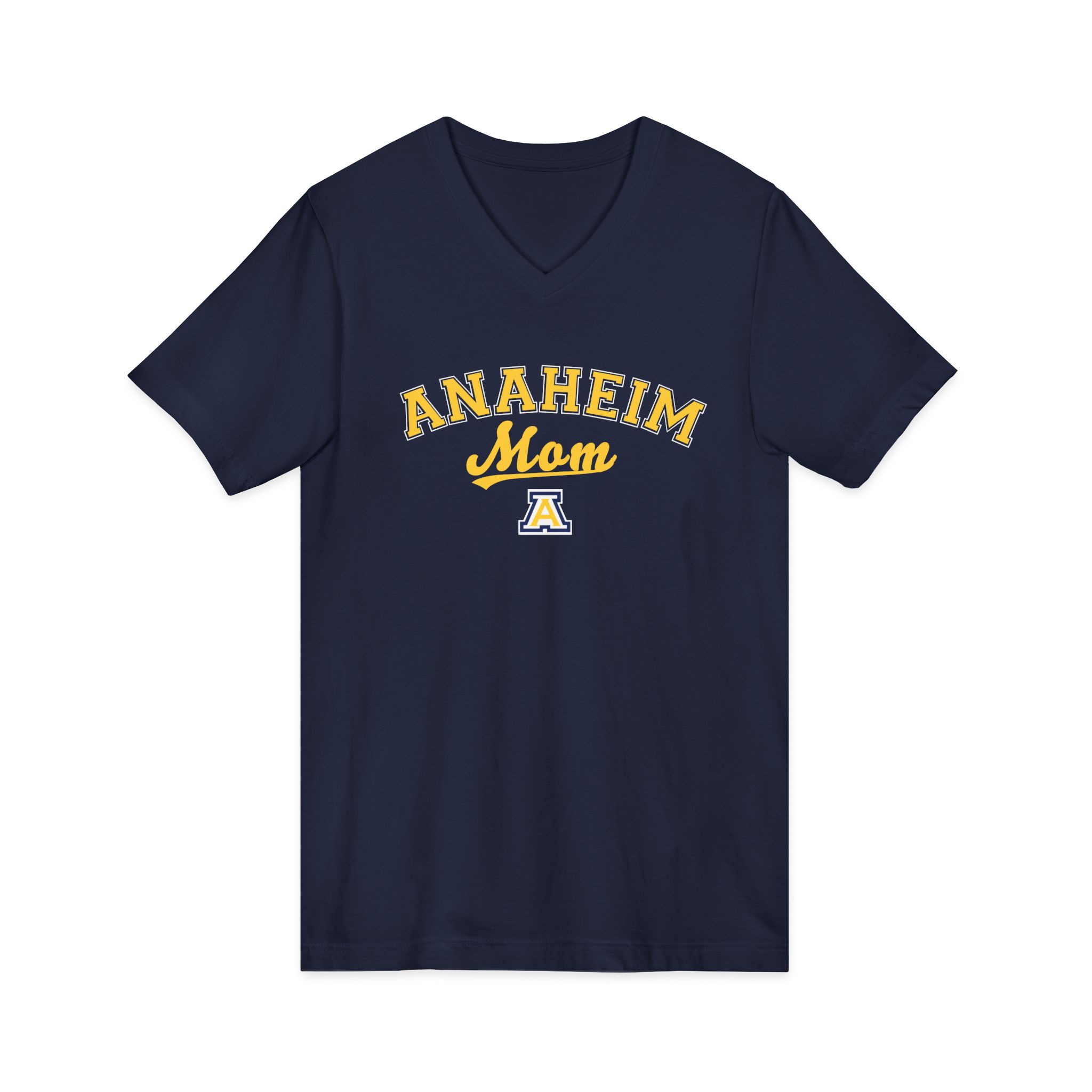 Anaheim High - Arch Logo Mom Women's V-Neck T-Shirt - Image 4