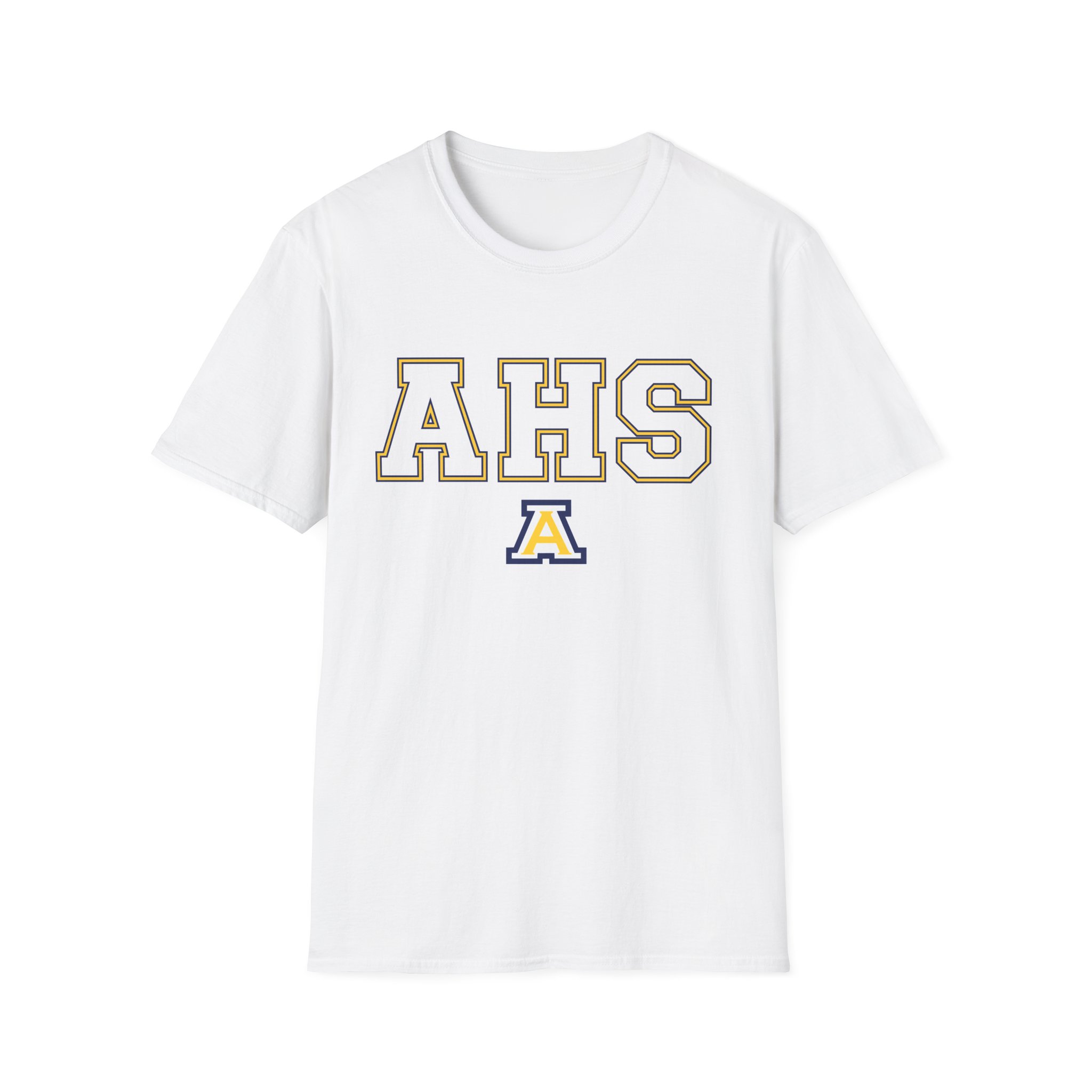 Anaheim High - AHS Outline Gildan Unisex Softstyle T-Shirt - Image 5