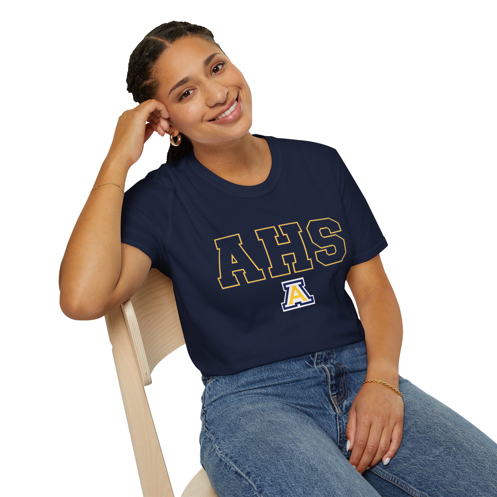 Anaheim High - AHS Outline Gildan Unisex Softstyle T-Shirt - Image 4