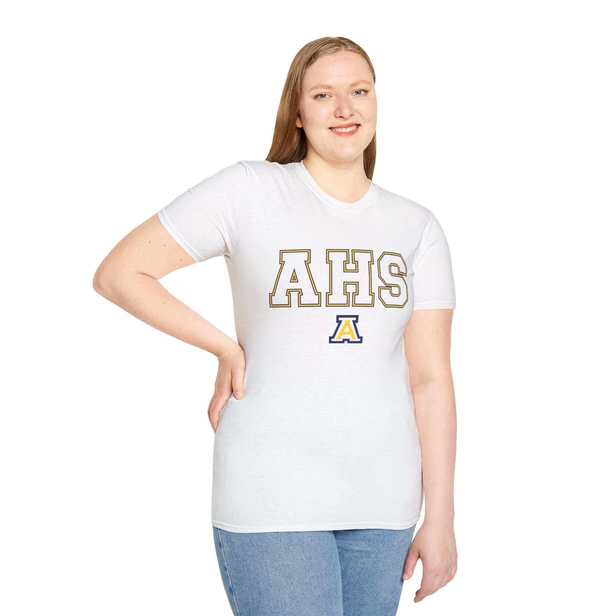 Anaheim High - AHS Outline Gildan Unisex Softstyle T-Shirt - Image 7