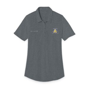 Anaheim High - Logo on Left Chest and Personalized Custom Name on Right Chest Women-Ladies Fine Pique Blend Polo Shirt (Embroidery )