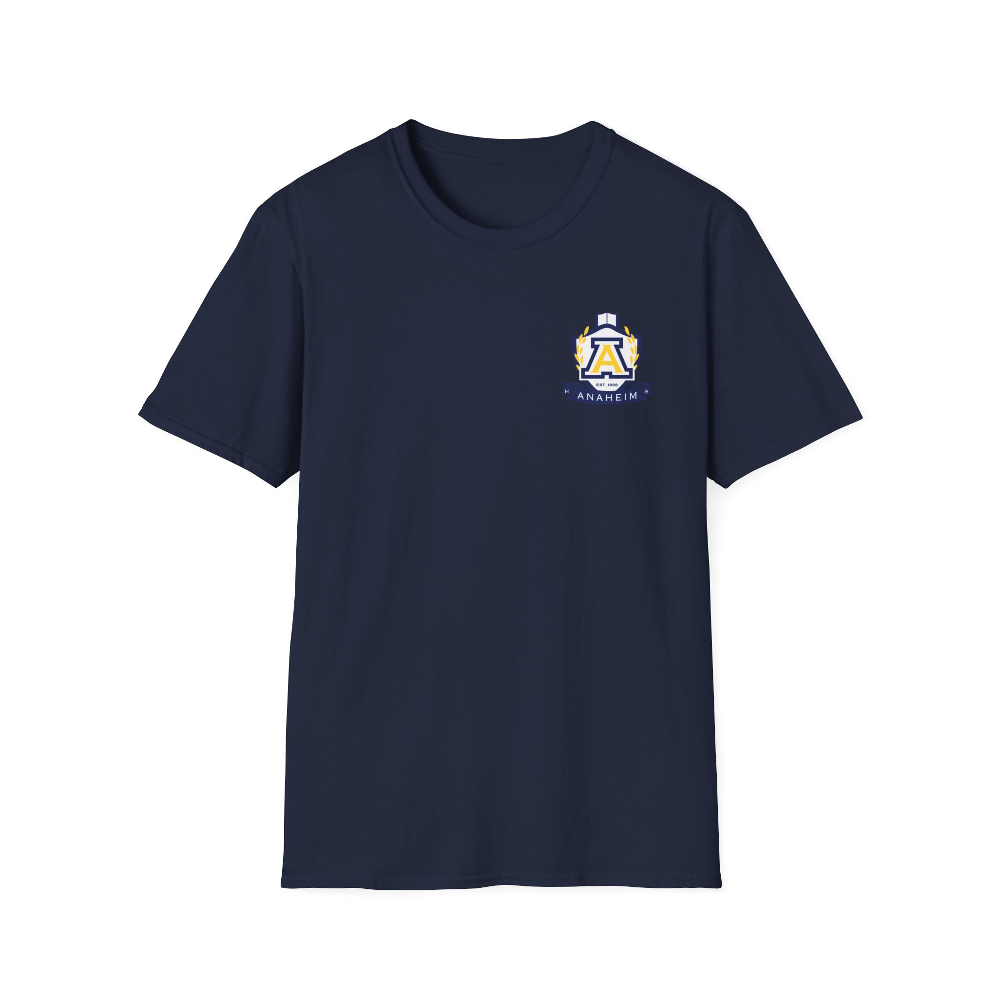 Anaheim High - Seal-Crest Logo Whos Got it Better Than Us? Nobody! Gildan Unisex Softstyle Front & Back T-Shirt - Image 2