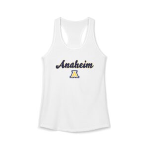 Anaheim High - Block A Logo and Script Font Women's Ideal Racerback Tank