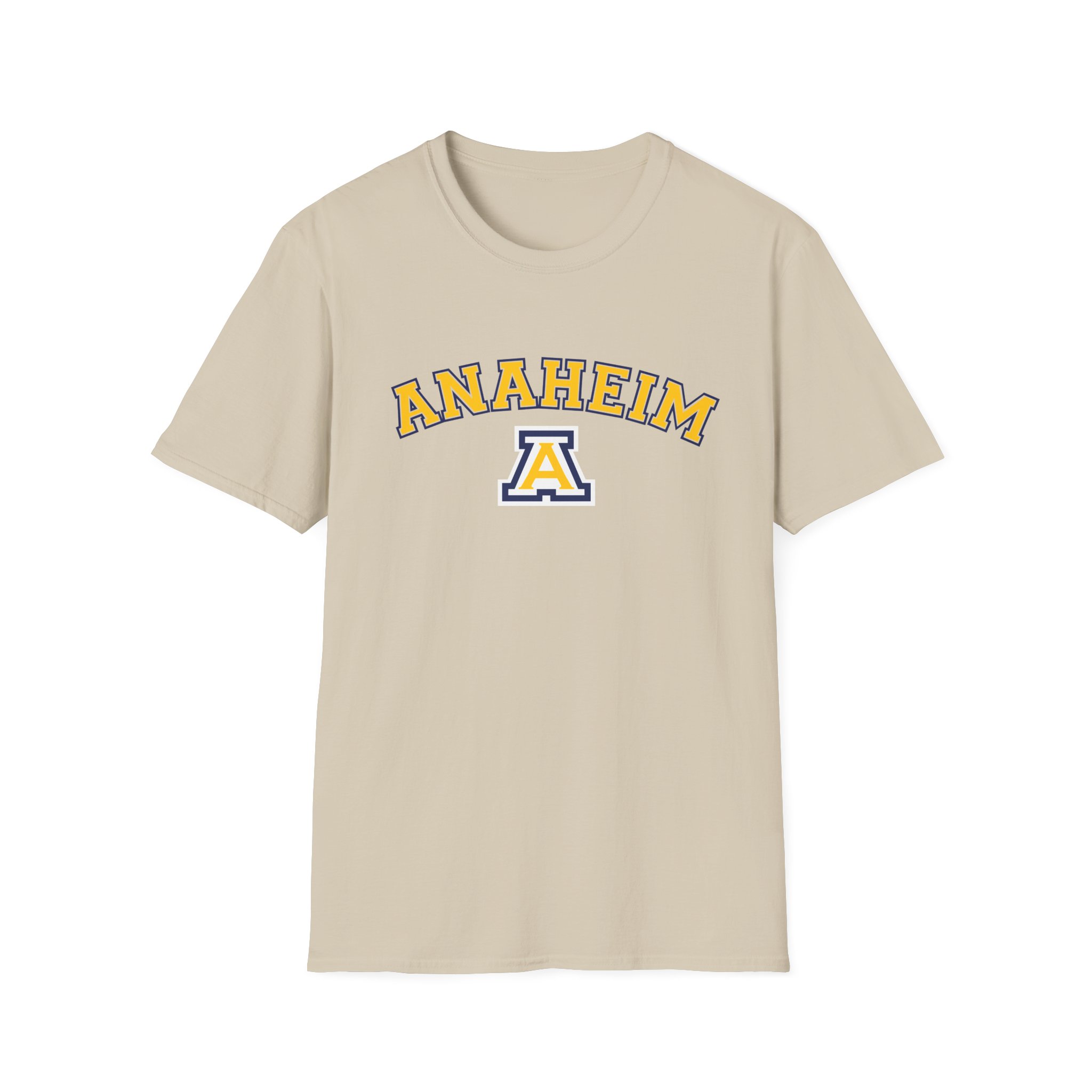 Anaheim High - Arched Gildan Unisex Softstyle T-Shirt - Image 9