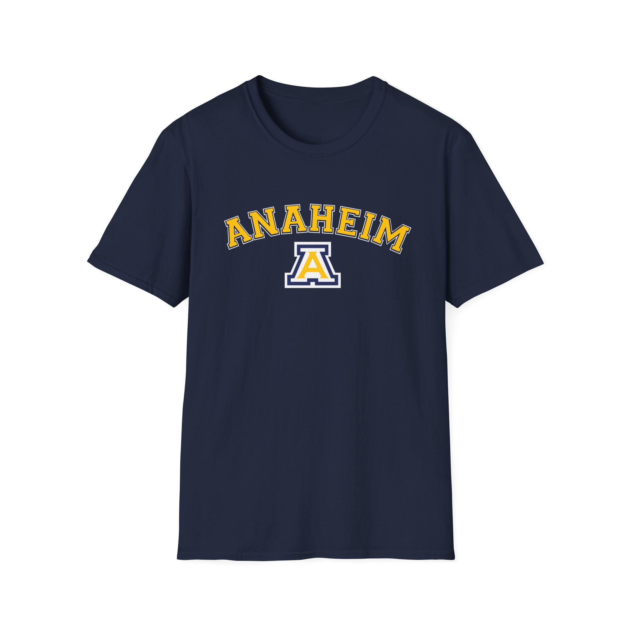 Anaheim High - Arched Gildan Unisex Softstyle T-Shirt - Image 5